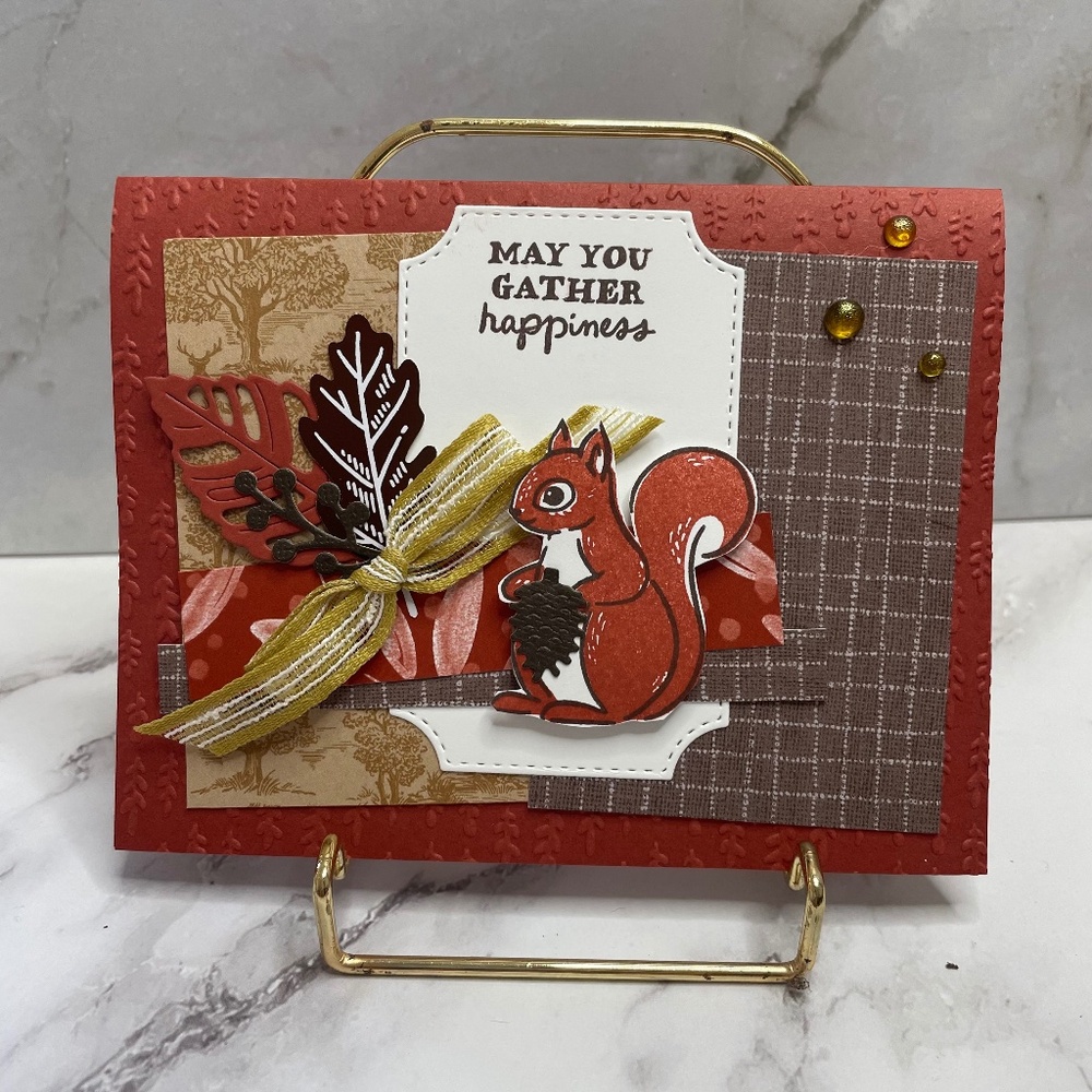 May You Gather Happiness Squirrel Handmade Greeting Card